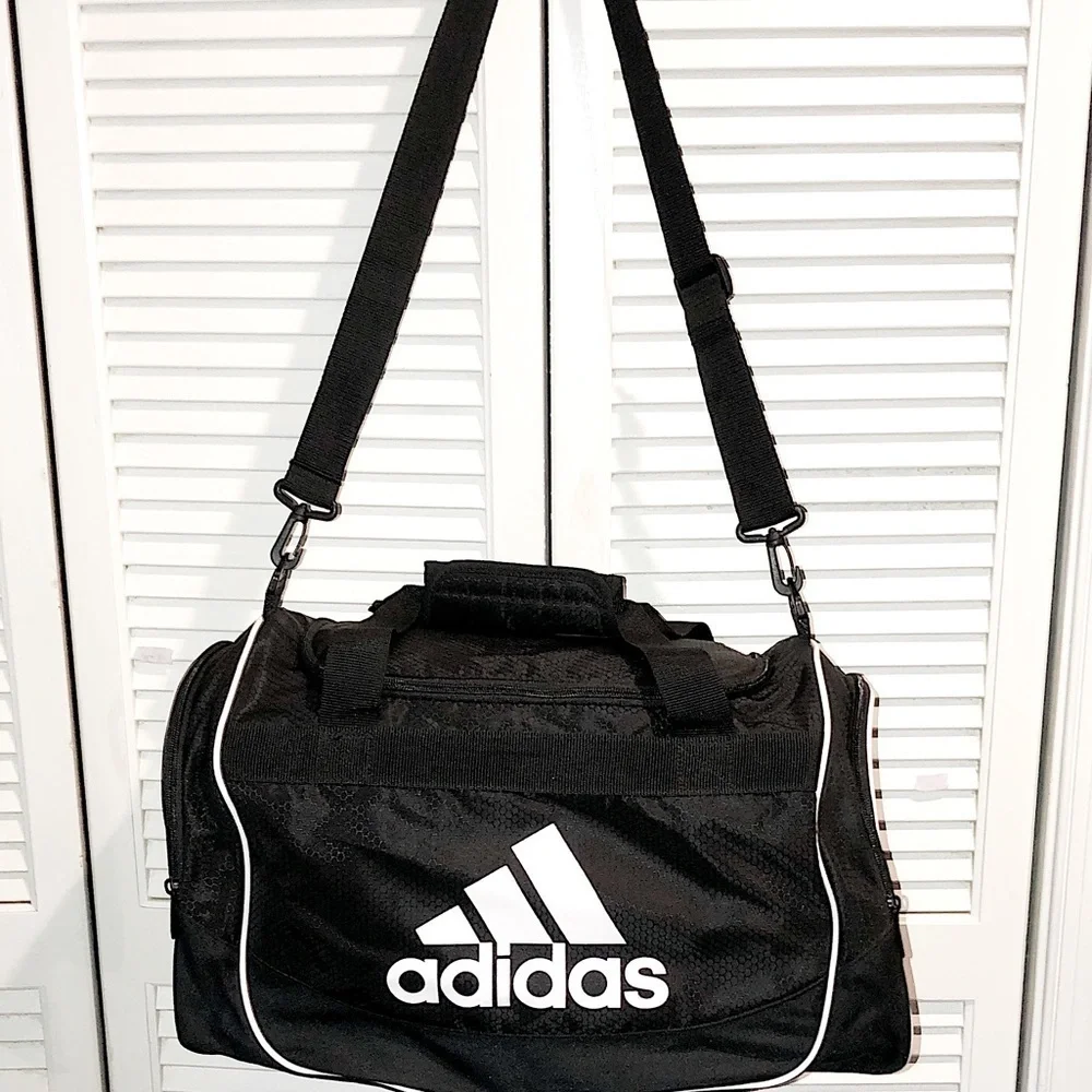 NWOT Adidas duffel bag black and white